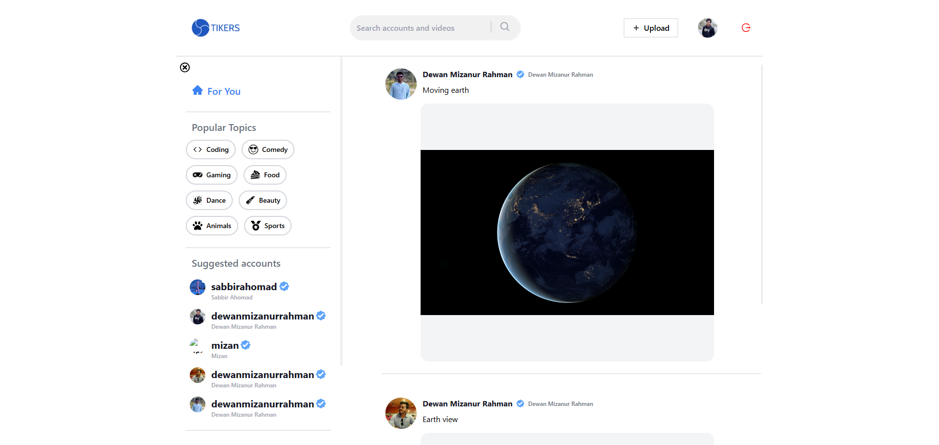 Tikers - A Video Sharing Platform